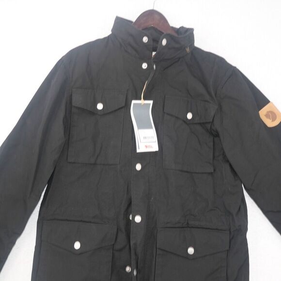 NEW Fjallraven Men's Small Raven BLACK Jacket Greenland G-1000 w/ Pullout Hood - Picture 12 of 14